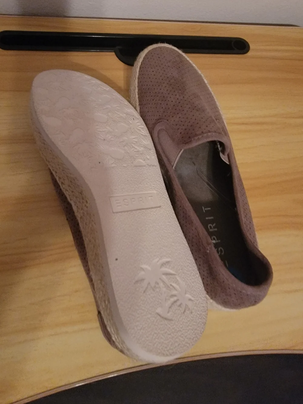 Esprit Women's Taupe Suede Slip-On Espadrilles